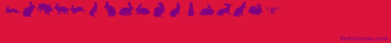 lprabbits1 Font – Purple Fonts on Red Background