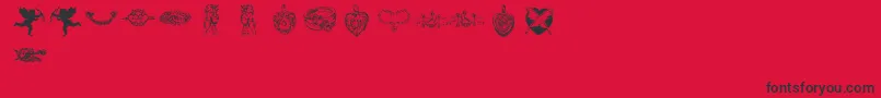 lpromantic1 Font – Black Fonts on Red Background