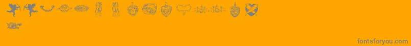 lpromantic1 Font – Gray Fonts on Orange Background