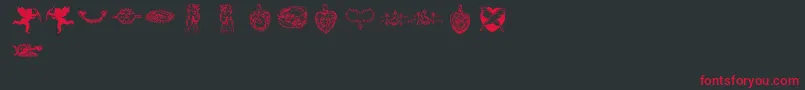フォントlpromantic1 – 黒い背景に赤い文字