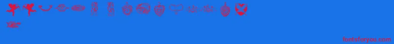 lpromantic1 Font – Red Fonts on Blue Background