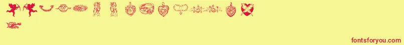 lpromantic1 Font – Red Fonts on Yellow Background
