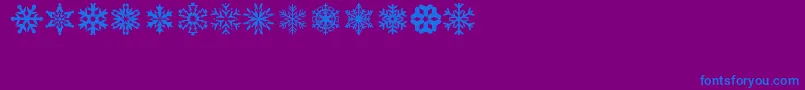 Fonte lpsnowflake – fontes azuis em um fundo violeta