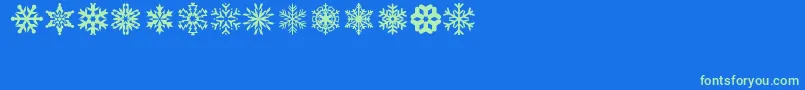 lpsnowflake Font – Green Fonts on Blue Background