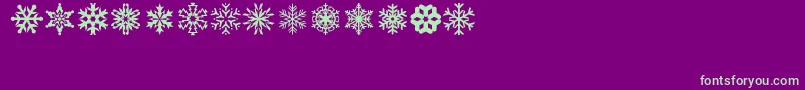 fuente lpsnowflake – Fuentes Verdes Sobre Fondo Morado