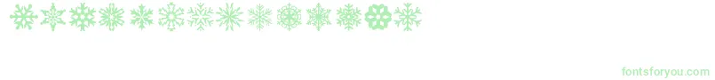 lpsnowflake-Schriftart – Grüne Schriften auf weißem Hintergrund