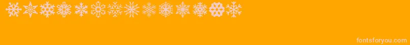 Fonte lpsnowflake – fontes rosa em um fundo laranja