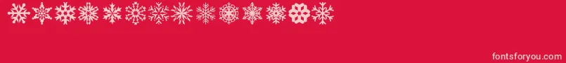 Fonte lpsnowflake – fontes rosa em um fundo vermelho