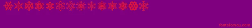 lpsnowflake-Schriftart – Rote Schriften auf violettem Hintergrund