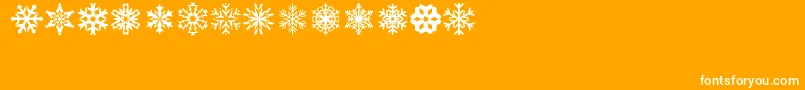 lpsnowflake-fontti – valkoiset fontit oranssilla taustalla