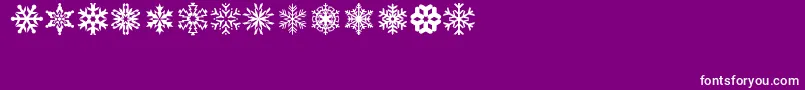 Fonte lpsnowflake – fontes brancas em um fundo violeta