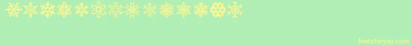lpsnowflake Font – Yellow Fonts on Green Background