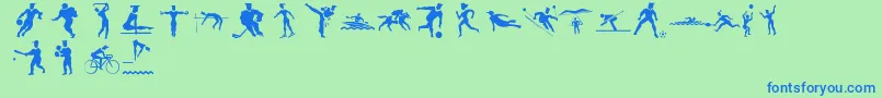 lpsports1 Font – Blue Fonts on Green Background