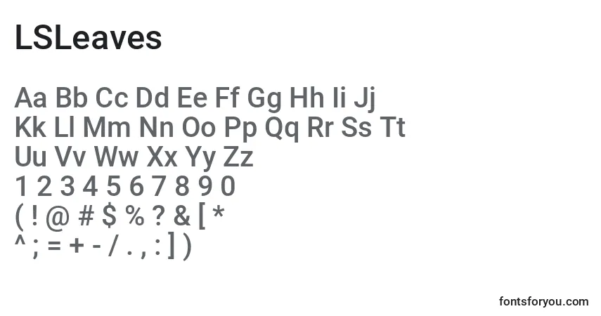 Czcionka LSLeaves (133074) – alfabet, cyfry, specjalne znaki