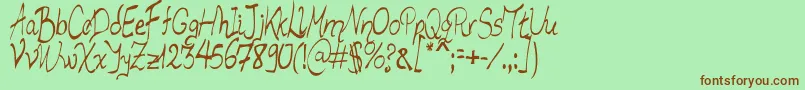 Lsmimrdr Font – Brown Fonts on Green Background