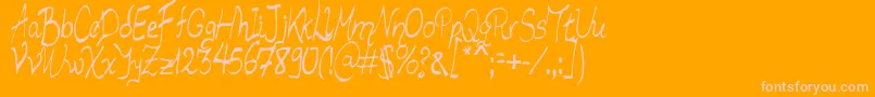 Lsmimrdr Font – Pink Fonts on Orange Background