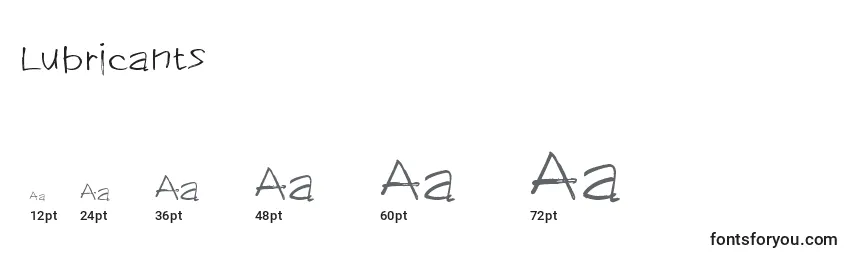 Lubricants Font Sizes