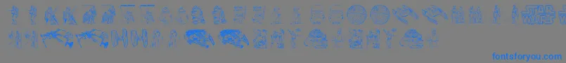 Lucas characters-Schriftart – Blaue Schriften auf grauem Hintergrund