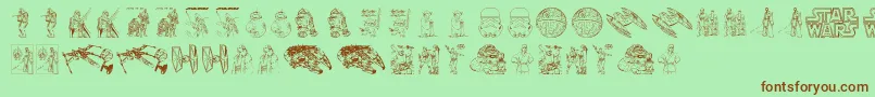 Lucas characters Font – Brown Fonts on Green Background