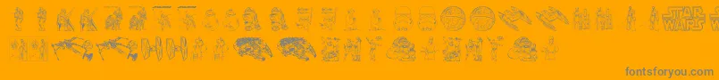Police Lucas characters – polices grises sur fond orange
