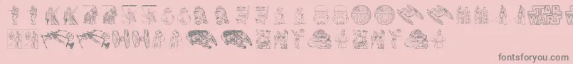 フォントLucas characters – ピンクの背景に灰色の文字