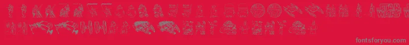 Lucas characters Font – Gray Fonts on Red Background