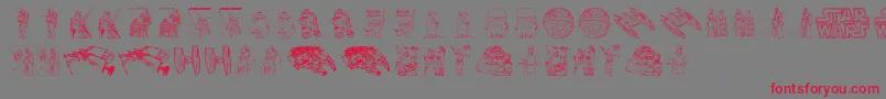 fuente Lucas characters – Fuentes Rojas Sobre Fondo Gris