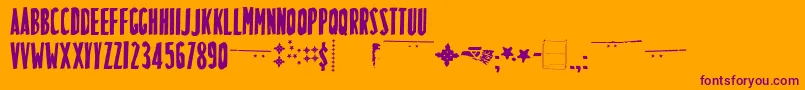 LuchitaPayol Tecnica-Schriftart – Violette Schriften auf orangefarbenem Hintergrund