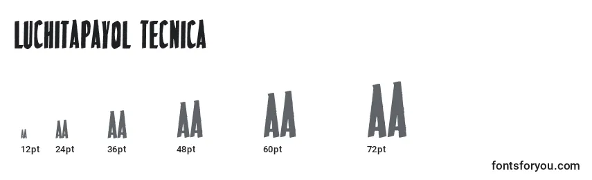 LuchitaPayol Tecnica Font Sizes