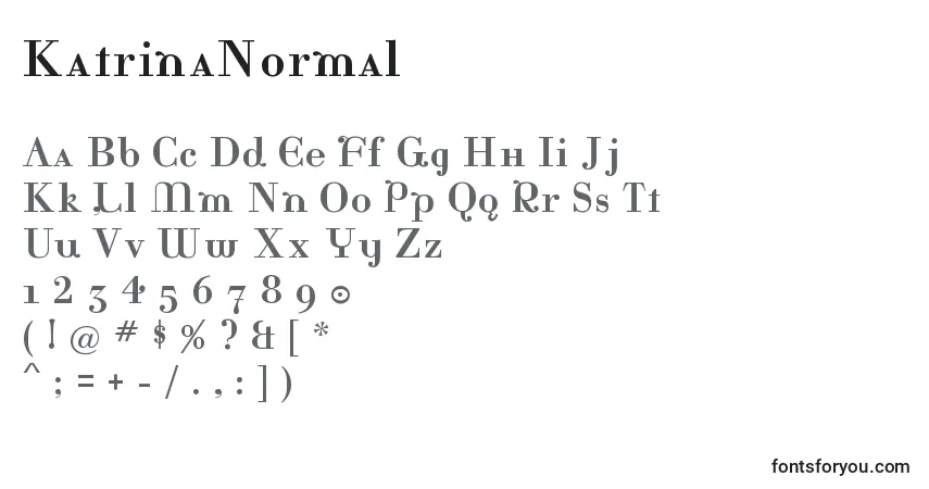 Шрифт KatrinaNormal – алфавит, цифры, специальные символы
