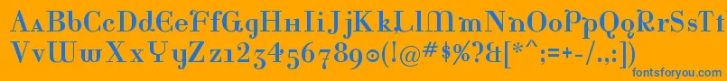 KatrinaNormal Font – Blue Fonts on Orange Background