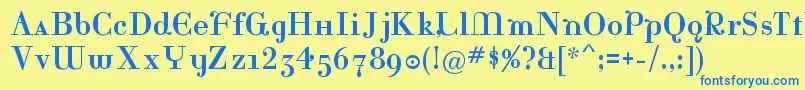 KatrinaNormal Font – Blue Fonts on Yellow Background