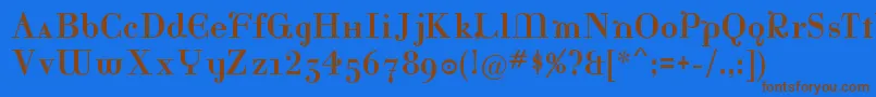 Czcionka KatrinaNormal – brązowe czcionki na niebieskim tle