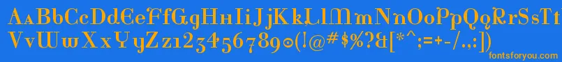 KatrinaNormal Font – Orange Fonts on Blue Background