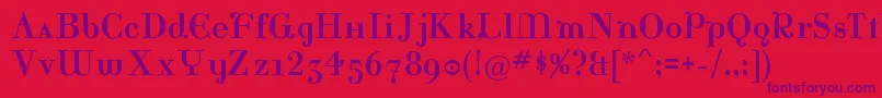 KatrinaNormal Font – Purple Fonts on Red Background