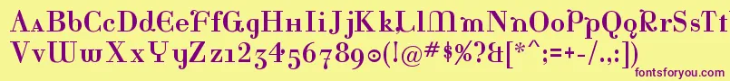 KatrinaNormal Font – Purple Fonts on Yellow Background