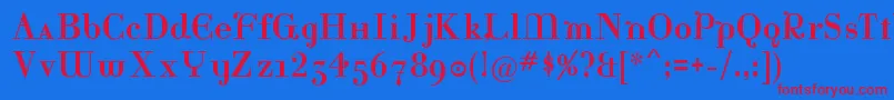 KatrinaNormal Font – Red Fonts on Blue Background
