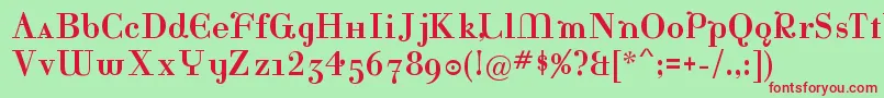 KatrinaNormal Font – Red Fonts on Green Background