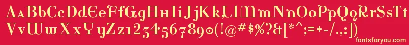 フォントKatrinaNormal – 黄色の文字、赤い背景