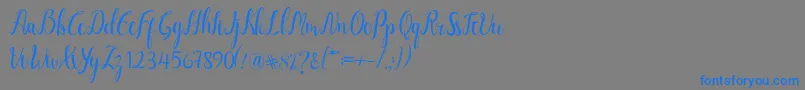 Luciana Script Font – Blue Fonts on Gray Background