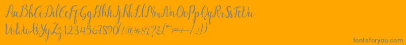 Luciana Script-Schriftart – Graue Schriften auf orangefarbenem Hintergrund