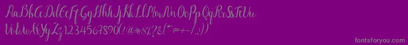 Luciana Script-Schriftart – Graue Schriften auf violettem Hintergrund