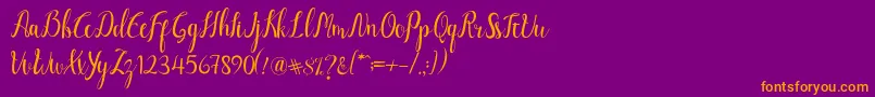 Police Luciana Script – polices orange sur fond violet