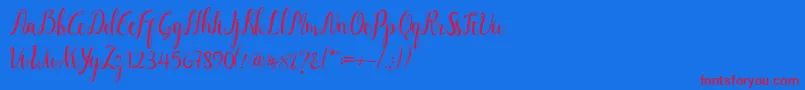 Шрифт Luciana Script – красные шрифты на синем фоне