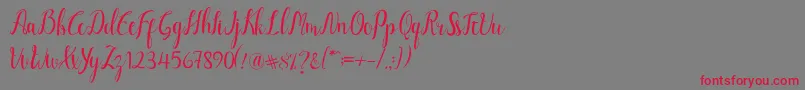 Шрифт Luciana Script – красные шрифты на сером фоне
