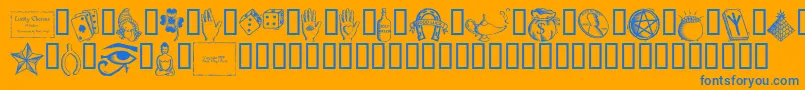 Luckc    Font – Blue Fonts on Orange Background
