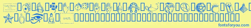 Luckc    Font – Blue Fonts on Yellow Background