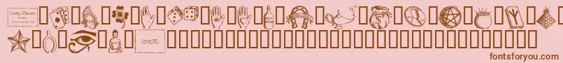 Luckc    Font – Brown Fonts on Pink Background