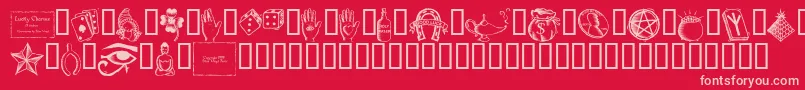 Fonte Luckc    – fontes rosa em um fundo vermelho