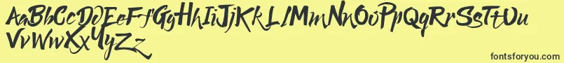 Fonte Lucky Dream Demo – fontes pretas em um fundo amarelo